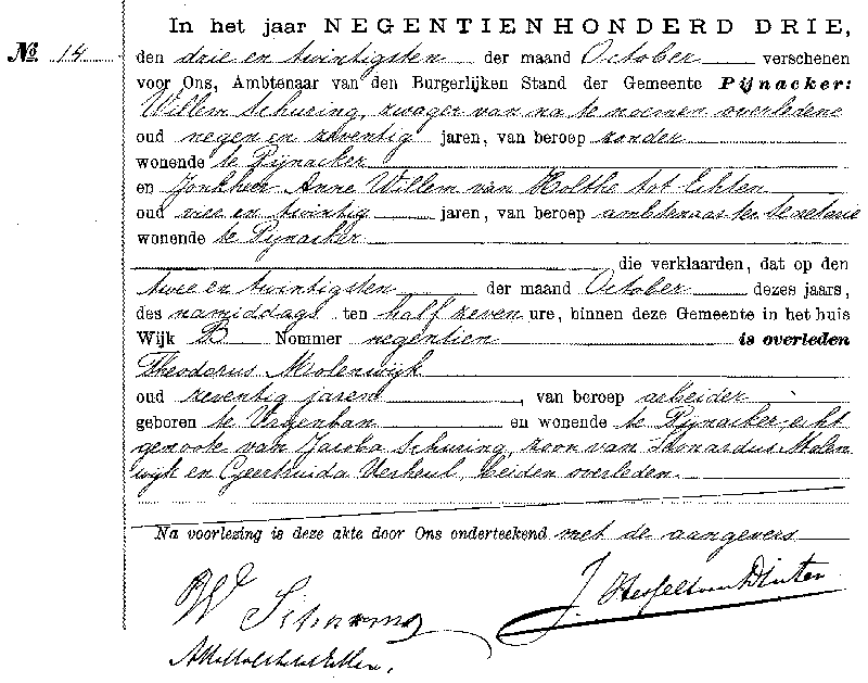 19031023 ovl akte 14 Theodorus Molenwijk ev Jacoba Schuring